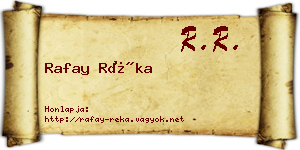 Rafay Réka névjegykártya